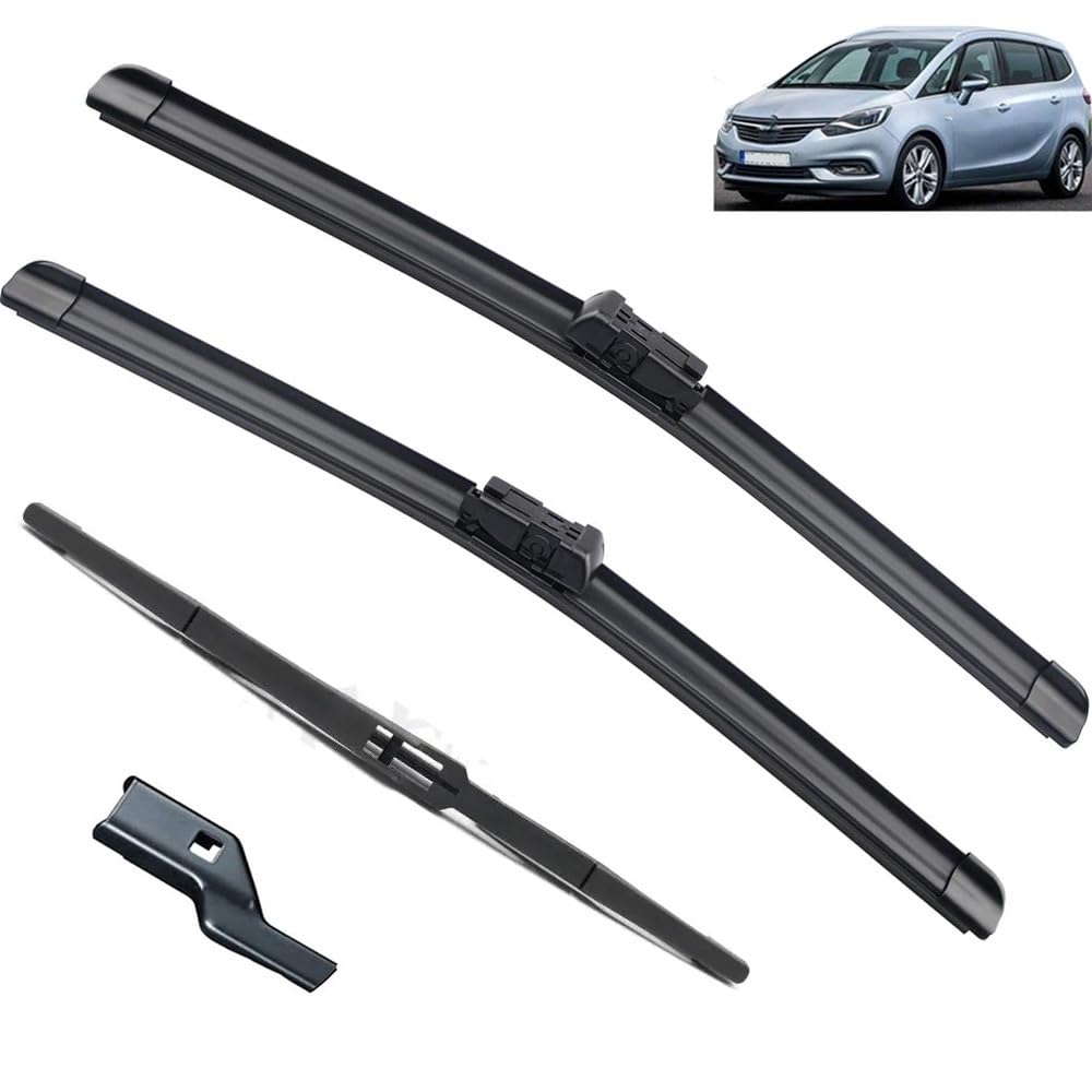 3-teiliges Scheibenwischer-Set for vorne und hinten, kompatibel mit Opel Zafira Tourer C 2012–2020, Windschutzscheibe, Windschutzscheibe, Fenster, 76,2 cm + 71,1 cm + 35,6 cm von Autopixl