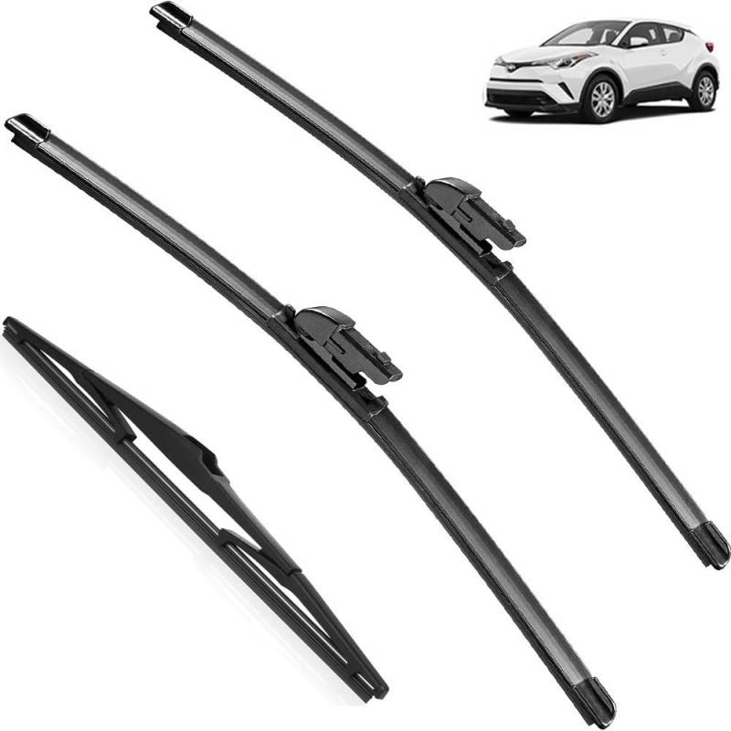 3-teiliges Scheibenwischer-Set for vorne und hinten, kompatibel mit Toyota C-HR CHR 2016–2023, Windschutzscheibe, Windschutzscheibe, Fensterbürsten, 26 Zoll + 16 Zoll + 14 Zoll von Autopixl