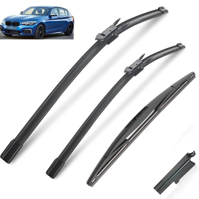 Kompatibel mit BMW 1er F20 F21 114i 116i 118i 120i 125i M135i M140i 116d 118d 125d 2011–2020 22"+18"+12" Scheibenwischerblätter vorne und hinten von Autopixl