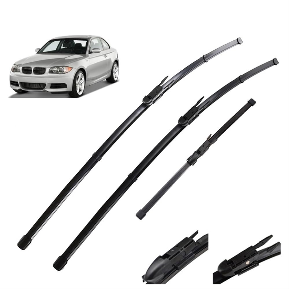 Scheibenwischer-Set for vorne und hinten, kompatibel mit BMW 1er E81 E87 116i 116d 118i 118d 120i 120d 123d 130i 2004–2010, 20 Zoll, 20 Zoll, 12 Zoll von Autopixl