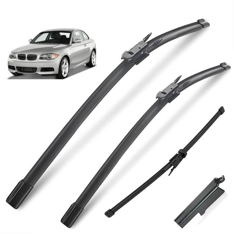 Scheibenwischer-Set for vorne und hinten, kompatibel mit BMW 1er E81 E87 116i 116d 118i 118d 120i 120d 123d 130i 2004–2010, 20 Zoll, 20 Zoll, 12 Zoll von Autopixl