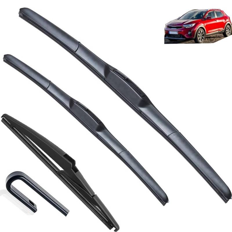 Scheibenwischer vorne und hinten, kompatibel mit Kia Stonic 2016–2023, Windschutzscheibe, Windschutzscheibe, Fenster, Regenbürsten, 26 Zoll + 16 Zoll + 11 Zoll von Autopixl