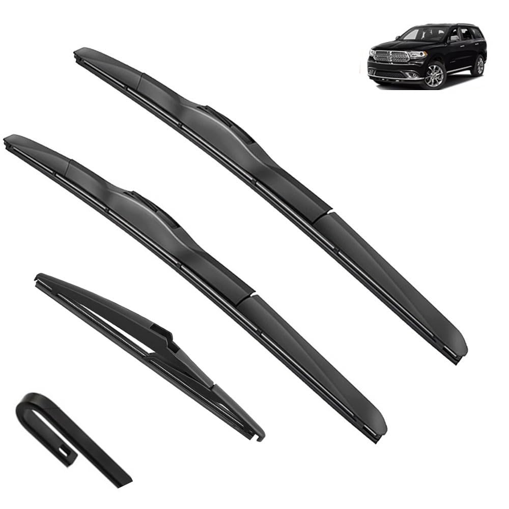 Scheibenwischerblätter-Set for vorne und hinten, kompatibel mit Dodge Durango WD 2011–2022, Windschutzscheibe, Windschutzscheiben-Zubehör, Fenster, Silikon, Original (Color : Front Rear, Size : LHD Scheibenwischerblätter-Set for vorne und hinten, kompatibel mit Dodge Durango WD 2011–2022, Windschutzscheibe, Windschutzscheiben-Zubehör, Fenster, Silikon, Original (Color : Front Rear, Size : LHD von Autopixl