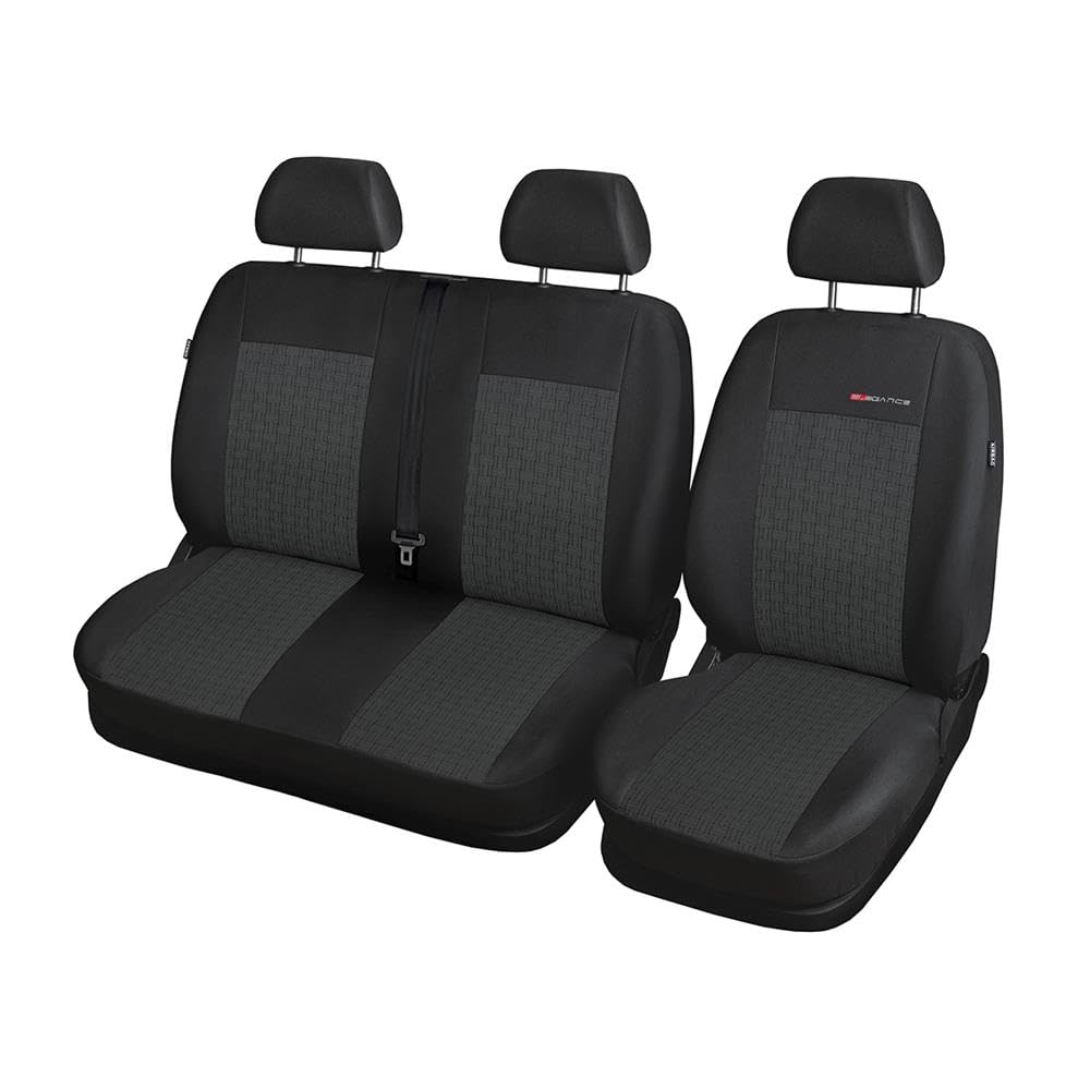 Mossa - Maßgeschneiderte Sitzbezüge Auto kompatibel mit Ford Transit Custom Van (2012- ) - Autositzbezüge Schonbezüge für Autositze - E1 1 von Mossa