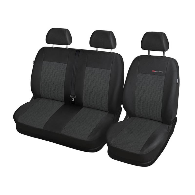 Mossa - Maßgeschneiderte Sitzbezüge Auto kompatibel mit Ford Transit Custom Van (2012- ) - Autositzbezüge Schonbezüge für Autositze - E1 1 von Mossa