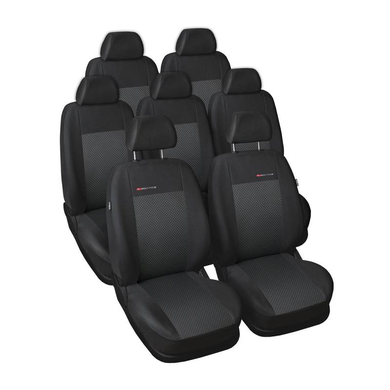 Mossa - Maßgeschneiderte Sitzbezüge Auto kompatibel mit Seat Alhambra II Van (2010-2020) - ohne Kindersitze in den hinteren Sitzen - Autositzbezüge Schonbezüge für Autositze - E3 von Mossa