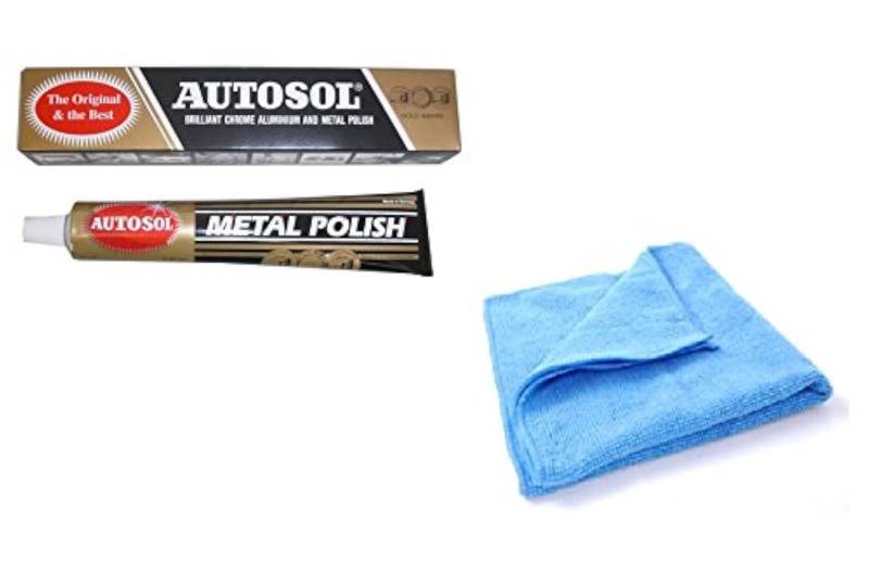 1 x 75-ml-Tube Solvol Autosol Metall-Politur und Mikrofaser-Reinigungstuch, für Chrom und Aluminium von Autosol