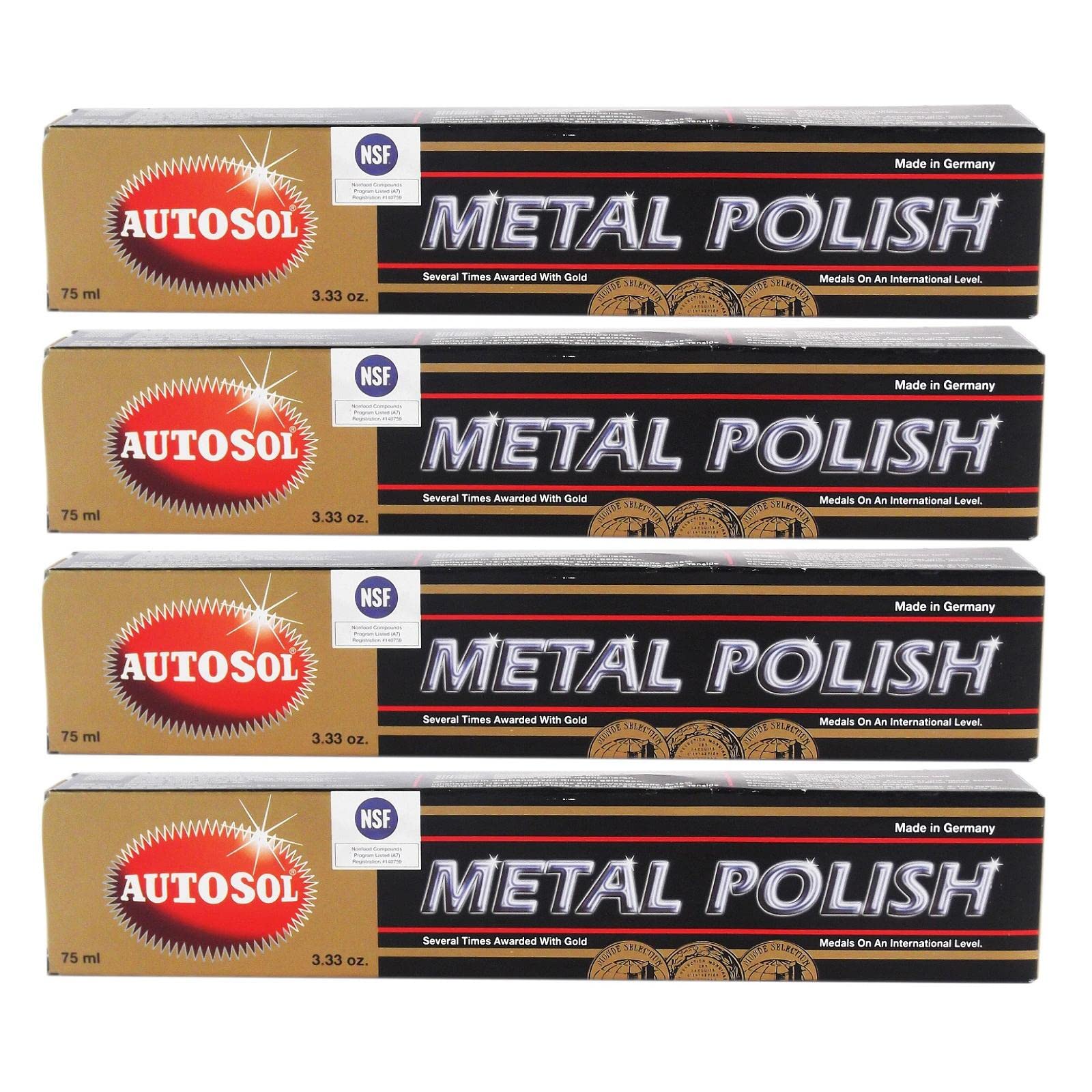 4x 75ML AUTOSOL MetalPolish Alu Metall Chrom Politur Polierpaste EDEL Chromglanz 4x 75ML AUTOSOL MetalPolish Alu Metall Chrom Politur Polierpaste EDEL Chromglanz von Autosol