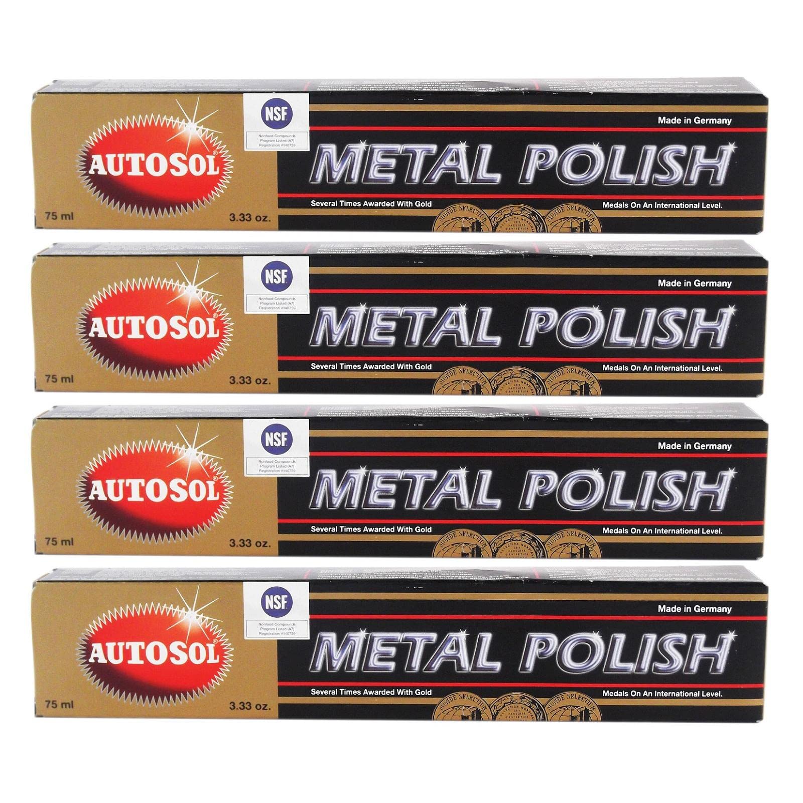 4x 75ML AUTOSOL MetalPolish Alu Metall Chrom Politur Polierpaste EDEL Chromglanz von Autosol