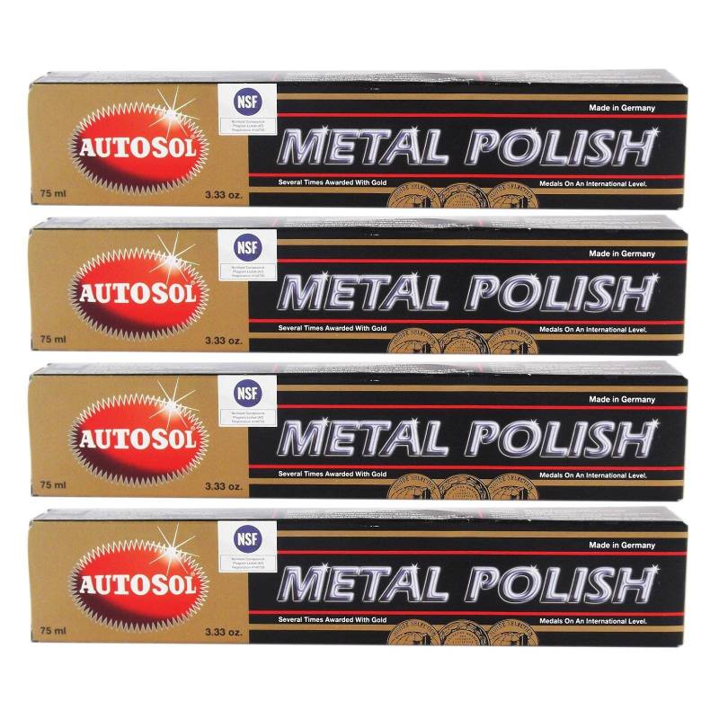 4x 75ML AUTOSOL MetalPolish Alu Metall Chrom Politur Polierpaste EDEL Chromglanz von Autosol