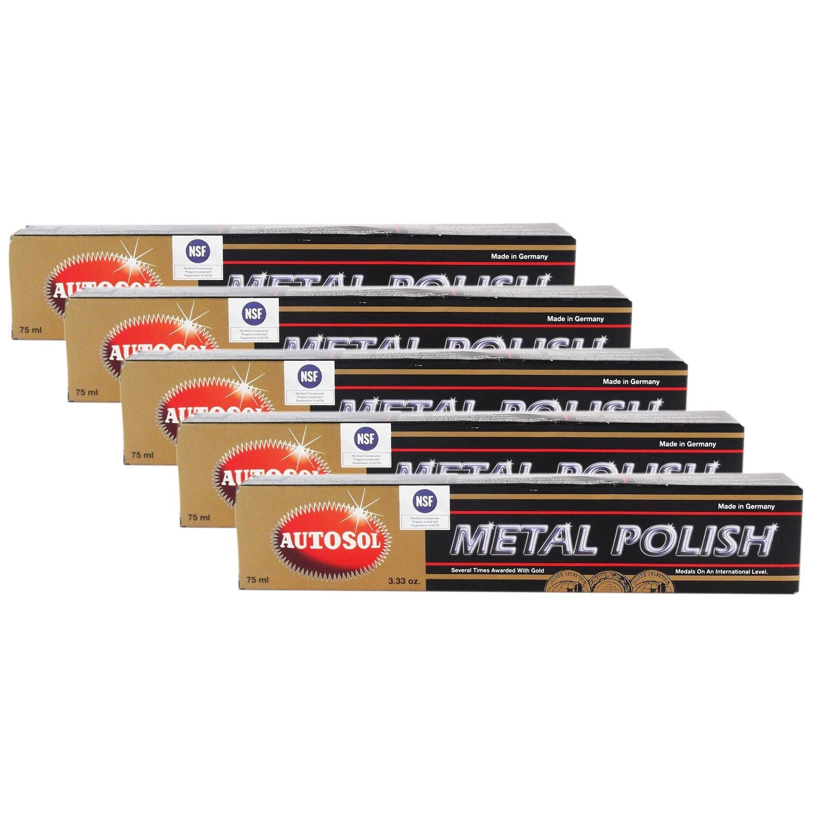 Autosol 5X Metal Polish Edel Chromglanz Metall Politur Chrompolitur 75 ml von Autosol