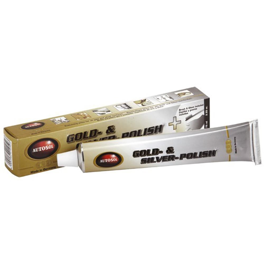 Autosol 01 001053 Gold- und Silberpolitur mit Bürste und Handschuh, 75 ml Autosol 01 001053 Gold- und Silberpolitur mit Bürste und Handschuh, 75 ml von Autosol