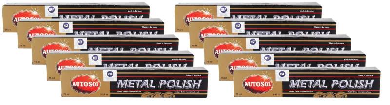 Autosol 10x Metal Polish Edel Chromglanz Metall Politur Chrompolitur 75 ml von Autosol