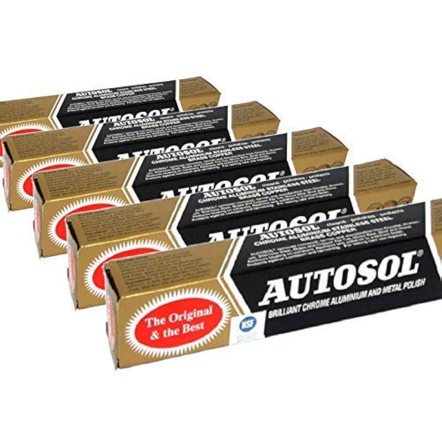 Autosol 5er Pack Metall Politur (75ml X5) Chrom Alu Edelstahl Messing Kupfer Usw von Autosol