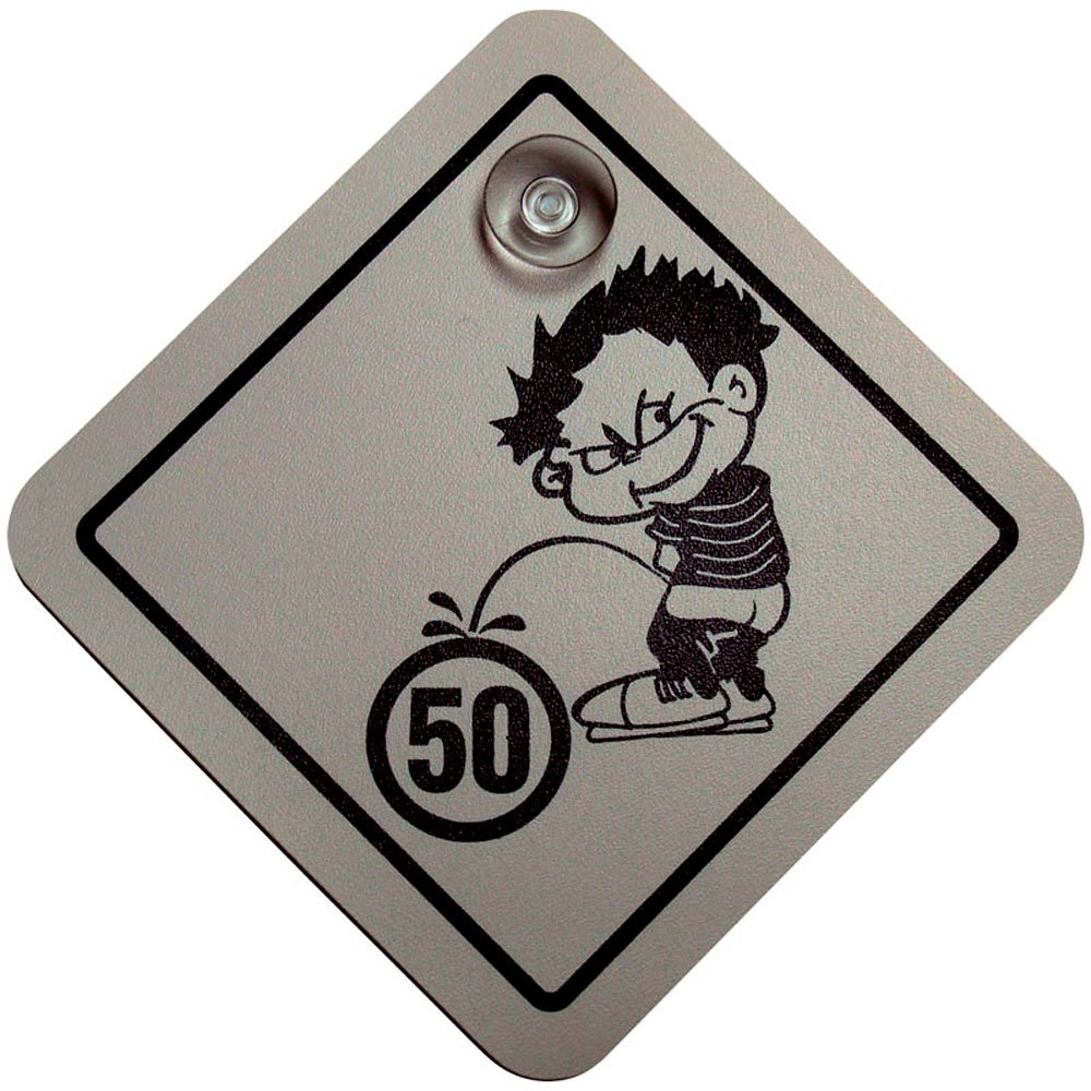Auto Sticker Boy ''50'' info bord wit 16x16cm von Avisa