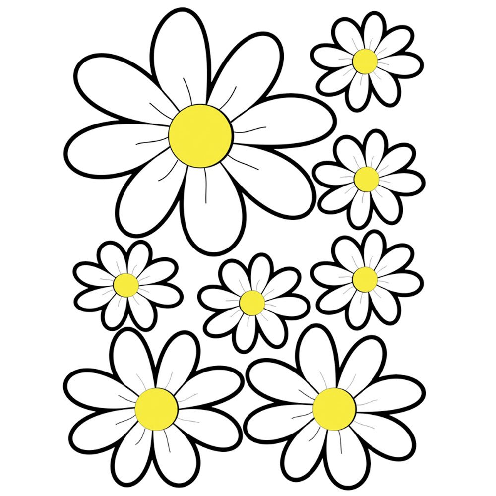 Avisa Aufkleberbogen Chamomile Flowers - weiß - 24,5x32,5cm von Avisa