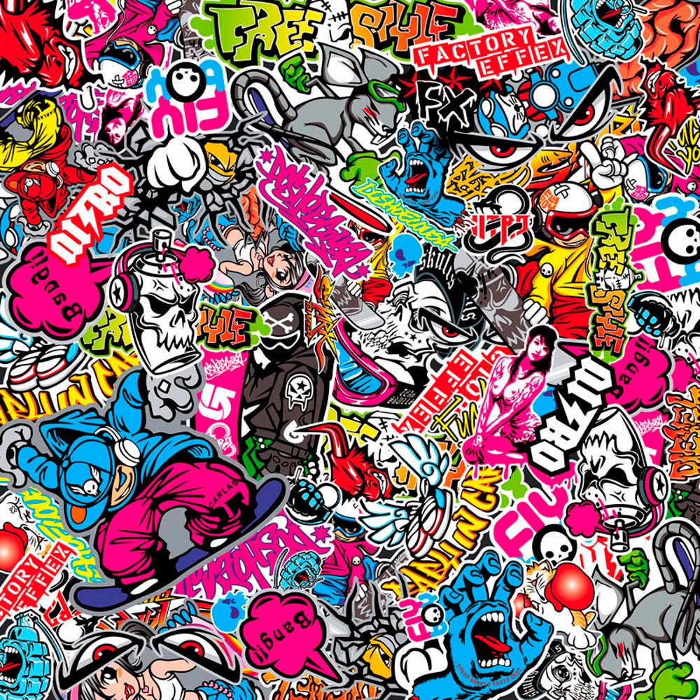 AUTO-STYLE Stickerbomb Folie - Graffiti design 1 - Rolle 60x200cm - Selbstklekend von AUTO-STYLE