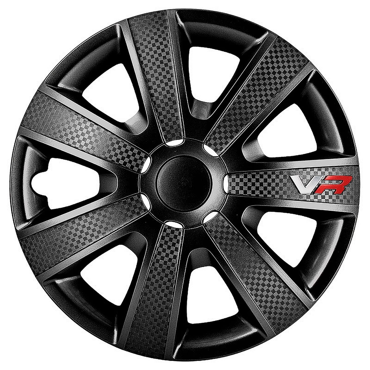 AUTO-STYLE Satz Radzierblenden VR 13-Zoll Schwarz/Karbon-Look/Logo von AUTO-STYLE