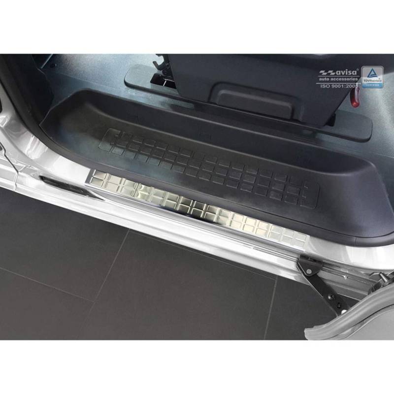 Avisa Edelstahl Einstiegsleisten kompatibel mit Citroën Spacetourer/Peugeot Traveller/Peugeot Expert/Toyota Proace 2016- / Opel Zafira Life 2019- / FIAT Ulysse 2022-2-teilig Heckschiebetüren von Avisa