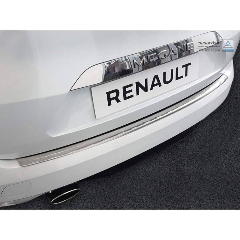 Avisa Edelstahl Heckstoßstangenschutz kompatibel mit Renault Megane IV Grandtour 2016-2020 & FL 2020- 'Ribs' von Avisa
