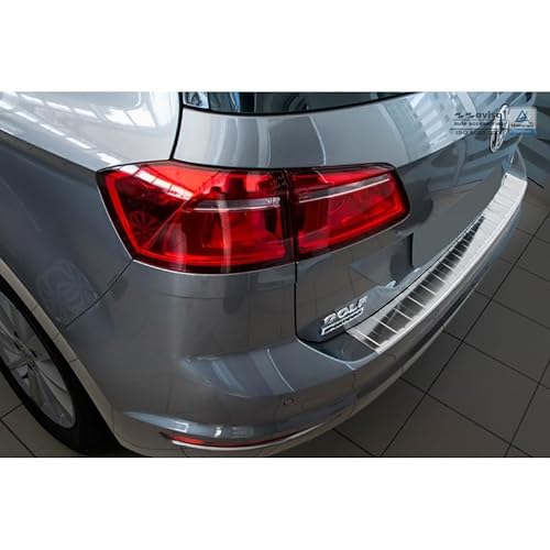 Edelstahl Heckstoßstangenschutz kompatibel mit Volkswagen Golf VII Sportsvan 2014- ' Ribs ' von Avisa