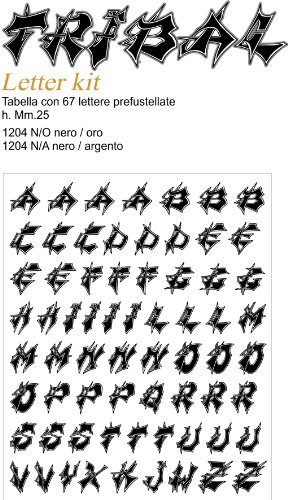 Tribal Letter Kit (67 tekens - 25mm hoog) von AUTO-STYLE