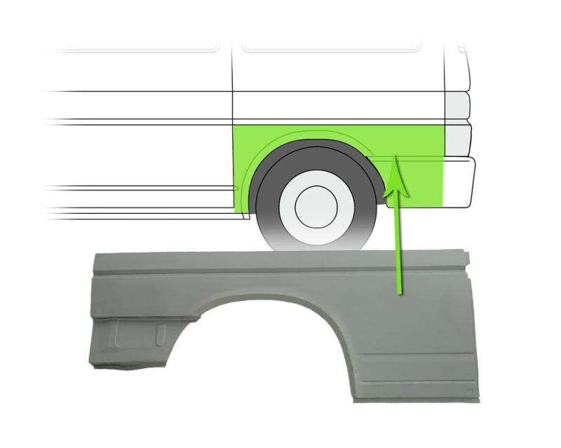 Kotflügel Seitenwand Hinten Links Kompatibel mit VW Transporter T4 70B 70C 7DB 7DK 70J 70K 7DC 7DJ 70A 70H 7DA 7DH 1990-2003 von Autoteile Gocht von Autoteile Gocht