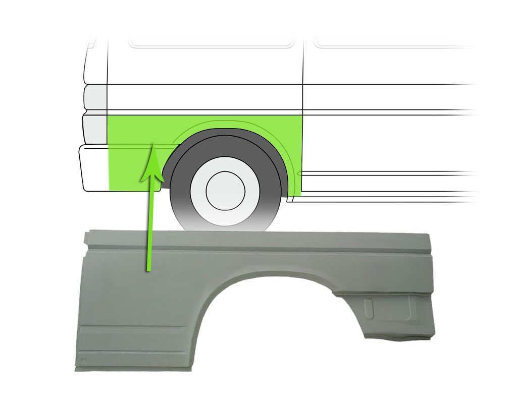 Kotflügel Seitenwand Hinten Rechts Kompatibel mit VW Transporter T4 70A 70H 7DA 7DH 1990-2003 von Autoteile Gocht Kotflügel Seitenwand Hinten Rechts Kompatibel mit VW Transporter T4 70A 70H 7DA 7DH 1990-2003 von Autoteile Gocht von Autoteile Gocht