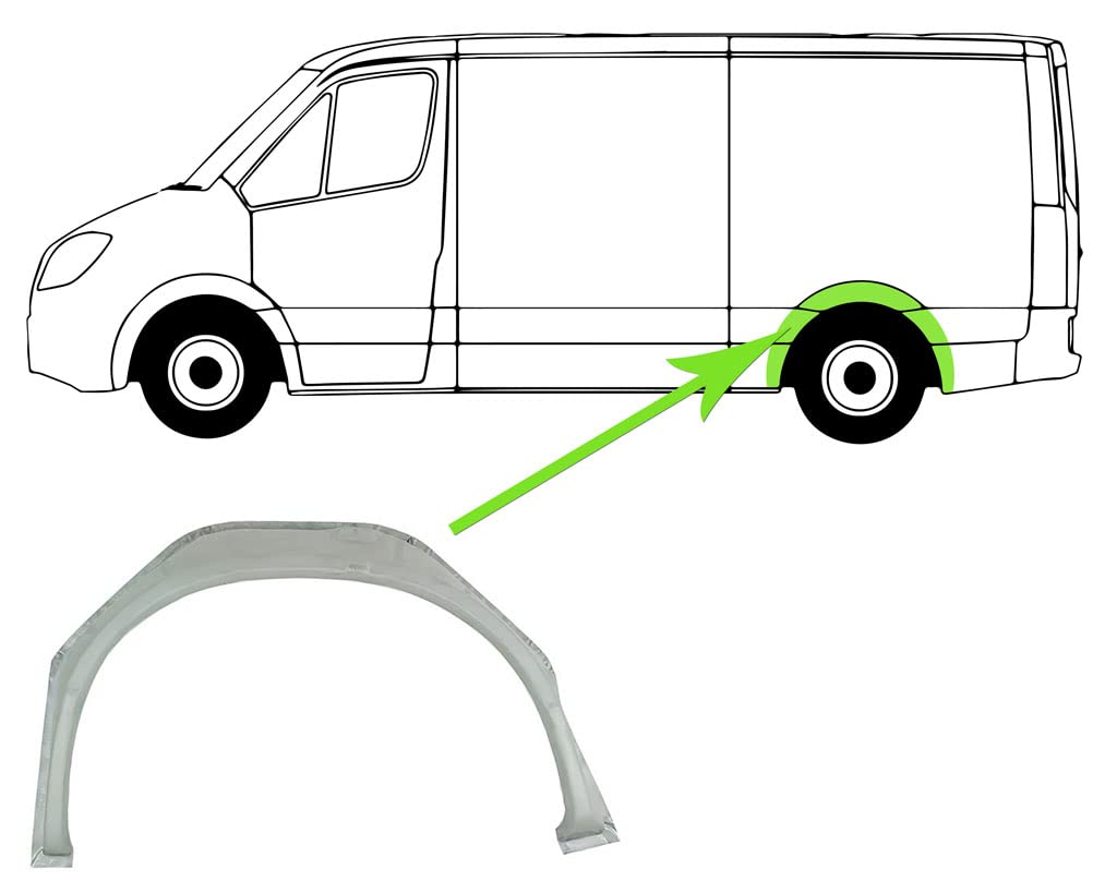 Radhaus Kotflügelblech Reparaturblech Hinten Links Kompatibel mit Ford Transit Bus E Transit Kasten E 92-00 von Autoteile Gocht