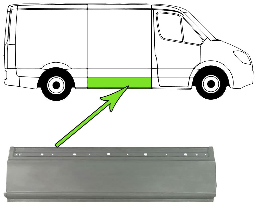 Reparaturblech Kompatibel mit Seitenteil Seitenwand Stahl Kompatibel mit VW Crafter 30-50 Kasten 2E 06-13 von Autoteile Gocht