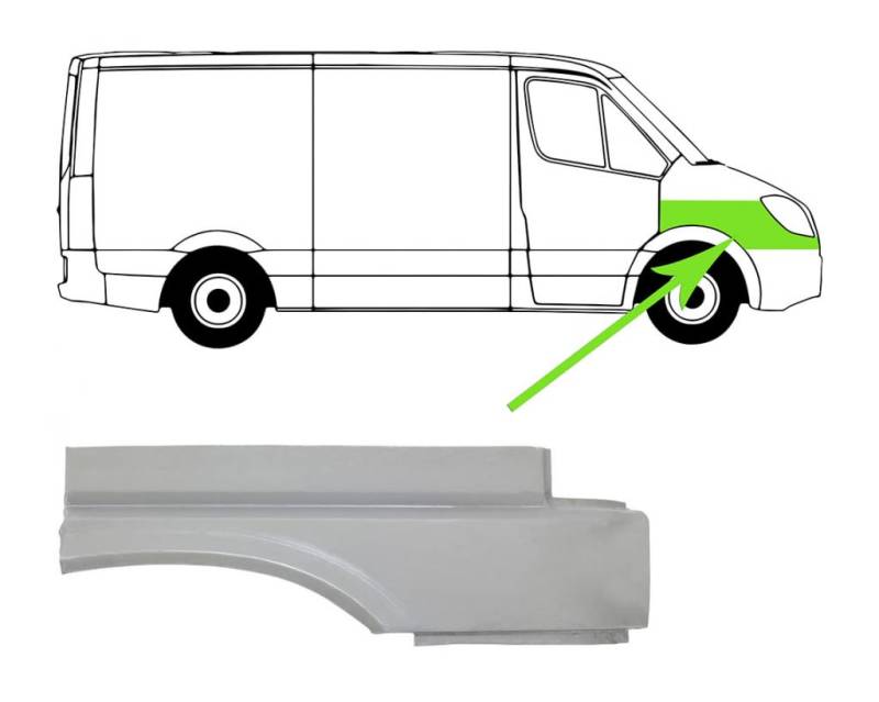 Kotflügel Reparaturblech Set Vorne Links und Rechts Kompatibel mit VW Transporter T4 70B 70C 7DB 7DK 70J 70K 7DC 7DJ 1990-1996 von Autoteile Gocht von Autoteile Gocht