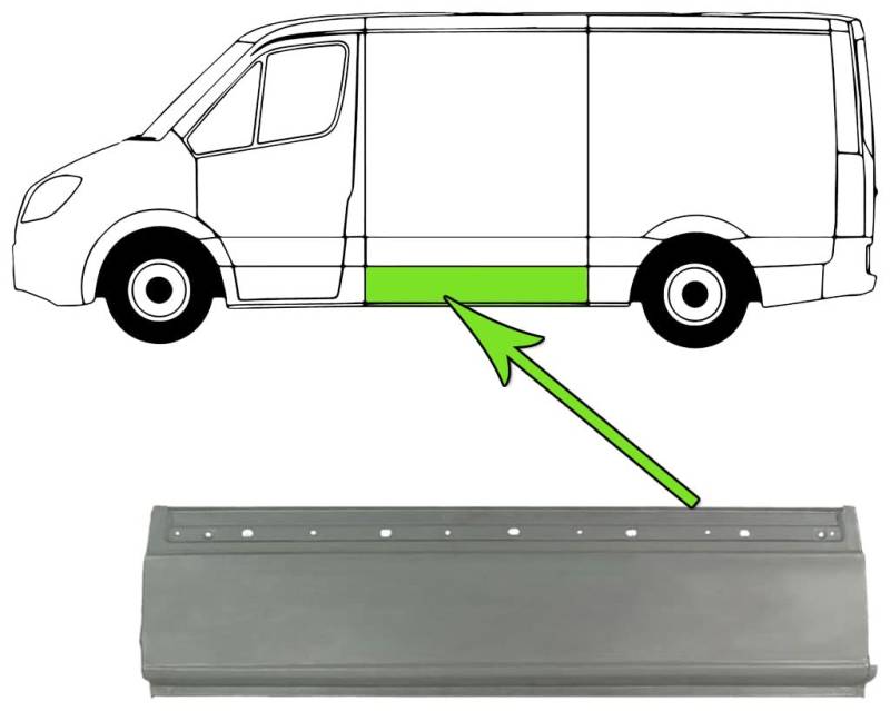 Seitenwand Reparaturblech Links Kompatibel mit Mercedes Sprinter B906 VW Crafter 30-35 2E 30-50 2006-2018 von Autoteile Gocht von Autoteile Gocht