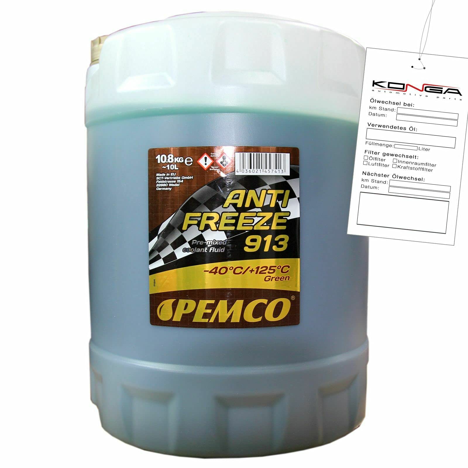 Pemco Kühlerfrostschutz Antifreeze 913 (-40) Hightec Fertigmischung 10l Kanister von Pemco