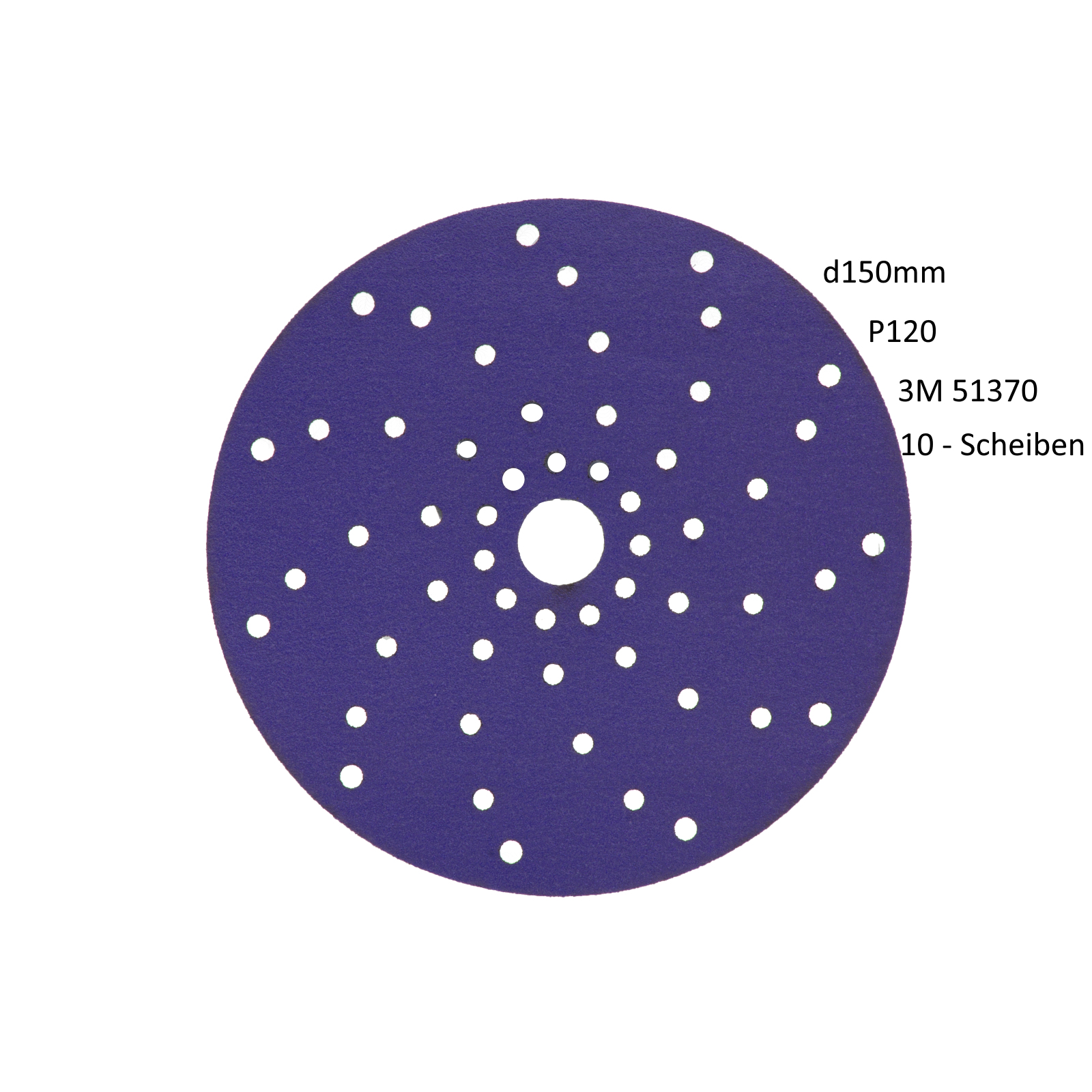 10 x 3M Cubitron II Hookit Kletthaftende Scheibe Purple Premium 737U, 150 mm, P120, Multihole 51370 10 x 3M Cubitron II Hookit Kletthaftende Scheibe Purple Premium 737U, 150 mm, P120, Multihole 51370