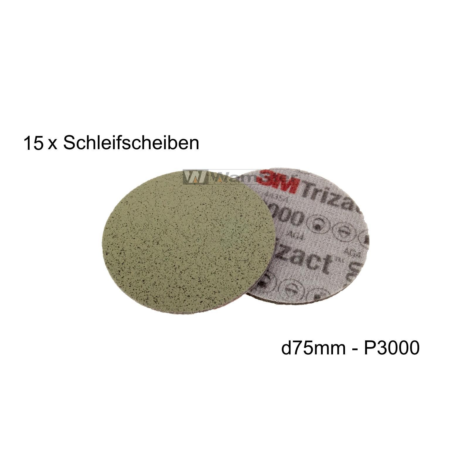 15 x 3M 50415 Hookit® Trizact® d75 mm - P3000 - Feinschleifscheibe 50415