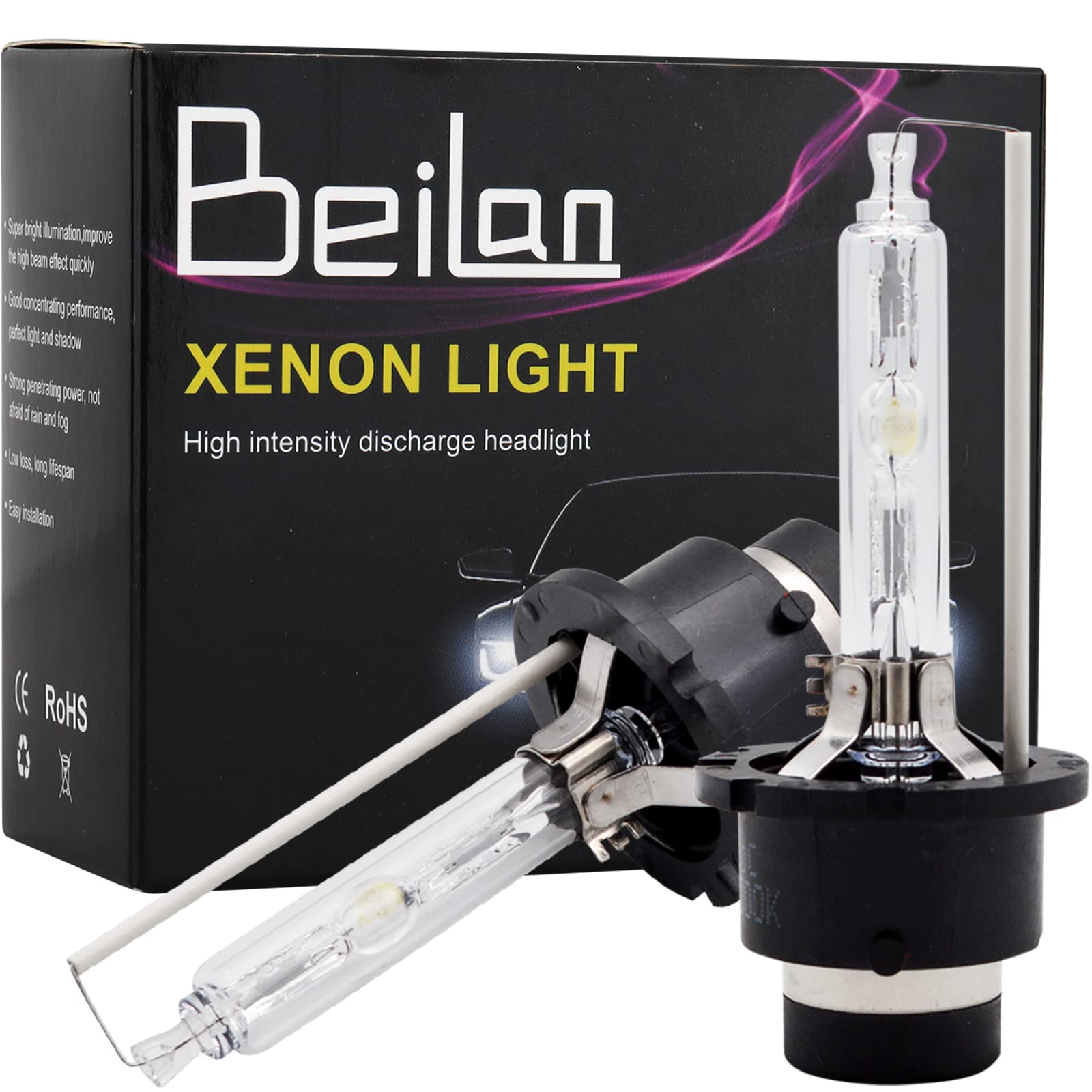 BeiLan D2S 6000K Xenon Brenner - Hid Xenon Scheinwerferlampe 12V 35W(2 Lampen) von BeiLan