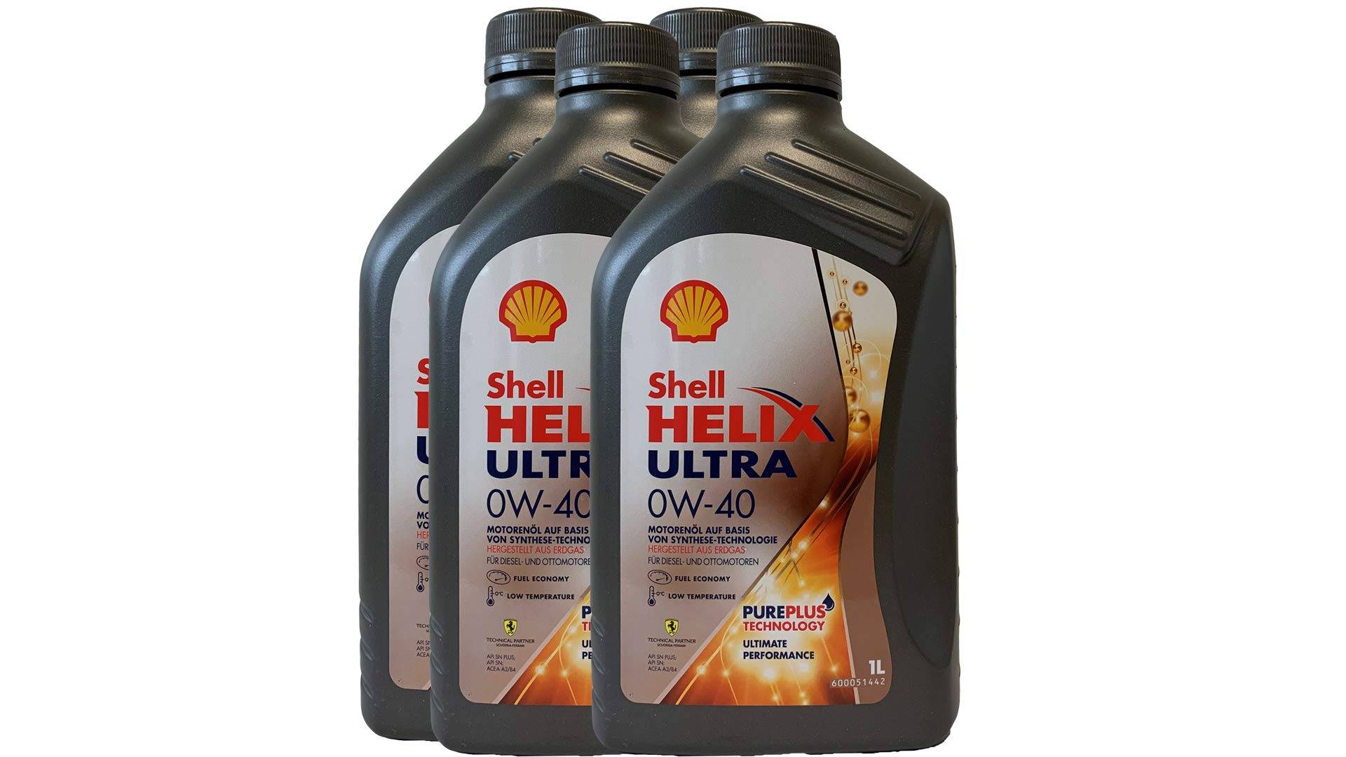 4x1 Liter Shell 0W-40 Helix Ultra 0W40 Motoröl von Shell
