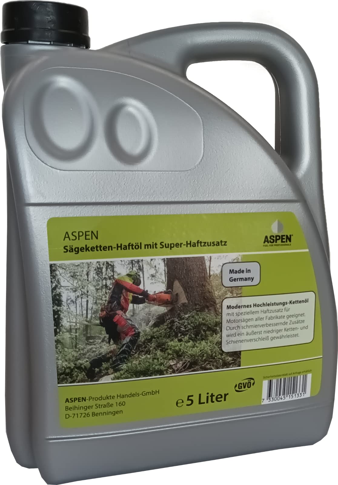 5 Liter ASPEN mineralisches Kettenöl Sägeketten-Haftöl Sägekette Kettensäge von Aspen