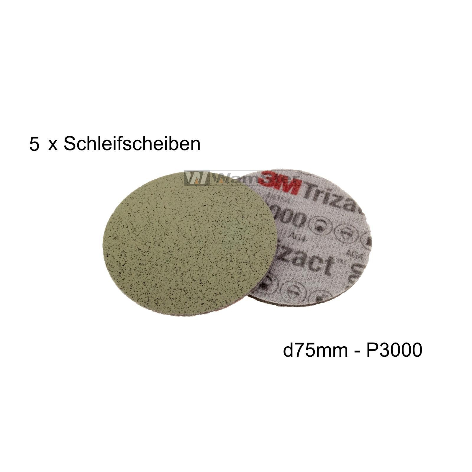 5 x 3M 50415 Hookit® Trizact® d75 mm - P3000 - Feinschleifscheibe 50415