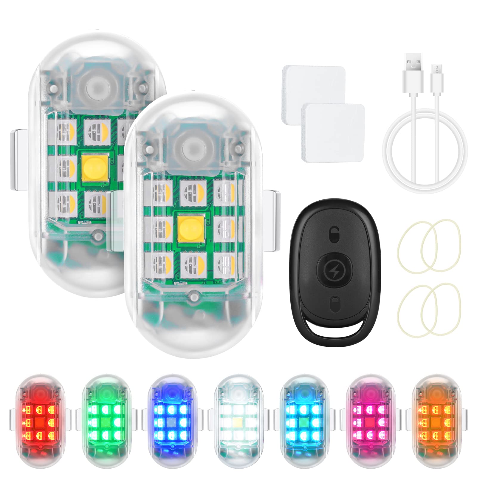 Ainiv 2 Stück Strobe Drone Light, 7 Farben Led Aircraft Strobe Lights & USB Charging Blitzlichter Drone Night Light, Wasserdich Led Strobe Drone, Antikollisionsbeleuchtung Nachtflug Signallichter Ainiv 2 Stück Strobe Drone Light, 7 Farben Led Aircraft Strobe Lights & USB Charging Blitzlichter Drone Night Light, Wasserdich Led Strobe Drone, Antikollisionsbeleuchtung Nachtflug Signallichter von Ainiv