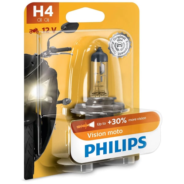 Birne PHILIPS Vision moto 12V/60/55W, Sockel: P43T/H4 Scheinwerfer Birne PHILIPS Vision moto 12V/60/55W, Sockel: P43T/H4 Scheinwerfer