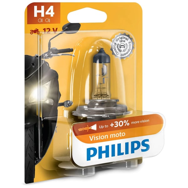 Birne PHILIPS Vision moto 12V/60/55W, Sockel: P43T/H4 Scheinwerfer