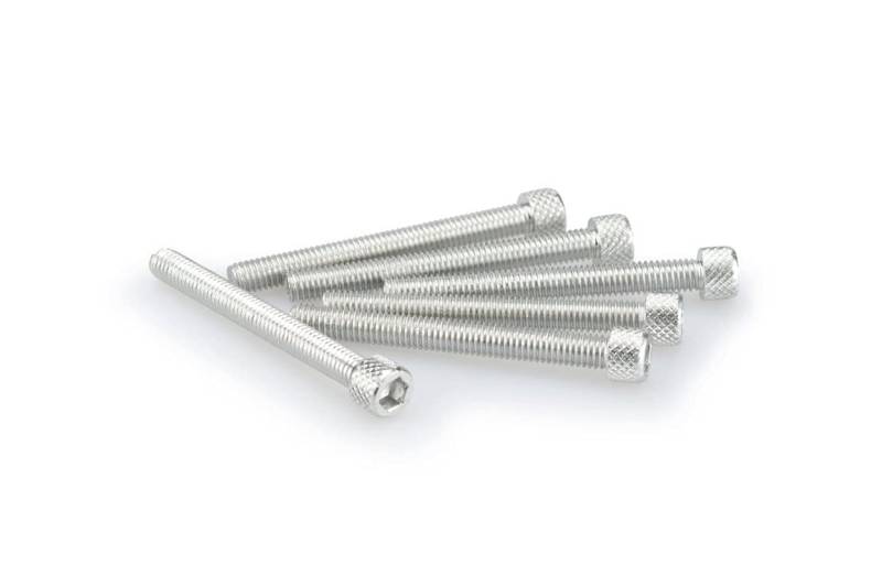 Blisterverpackung mit 6 Aluminiumschrauben M6 x 55mm von Puig