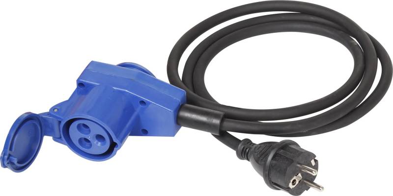 Brunner 0301085C Adapter, Schukostecker männlich mit Doppelsteckdose (CEE dreipolig + Schuko weiblich), Gummikabel 150 cm (3 x 2,5 mm^2), CE-Zulassung 230V-16A, Ip 44 von BRUNNER