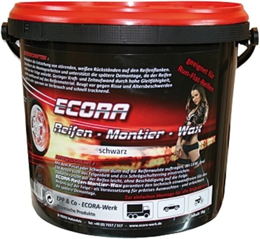 Ecora tire assembly wax ECORA black 5 kg bucket
