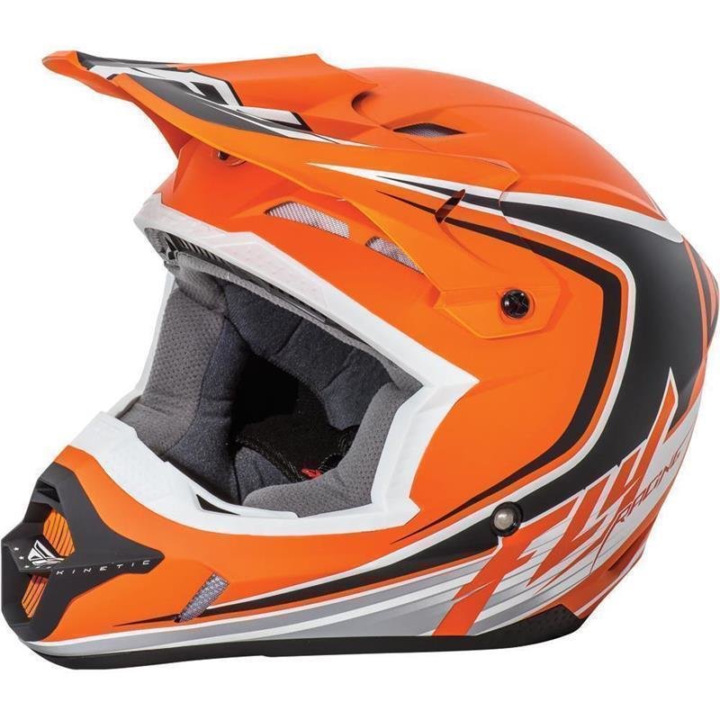 Fly racing kinetic full speed helmet matt-orange-black white size: m
