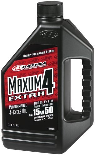Maxima (32901) Extra4 15W-50 Synthetic 4T Motorcycle Engine Oil - 1 Liter Bottle by Maxima