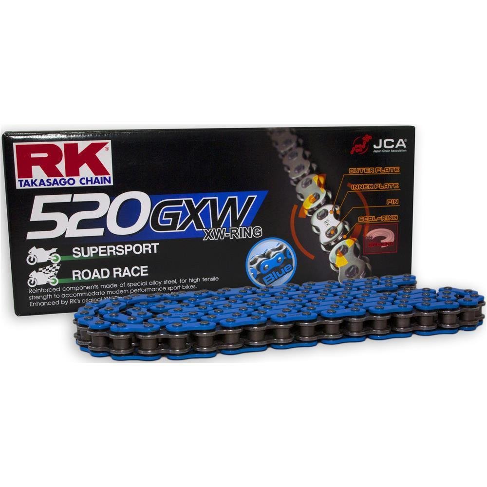 RK chain 520 GXW 112 N blue/black open