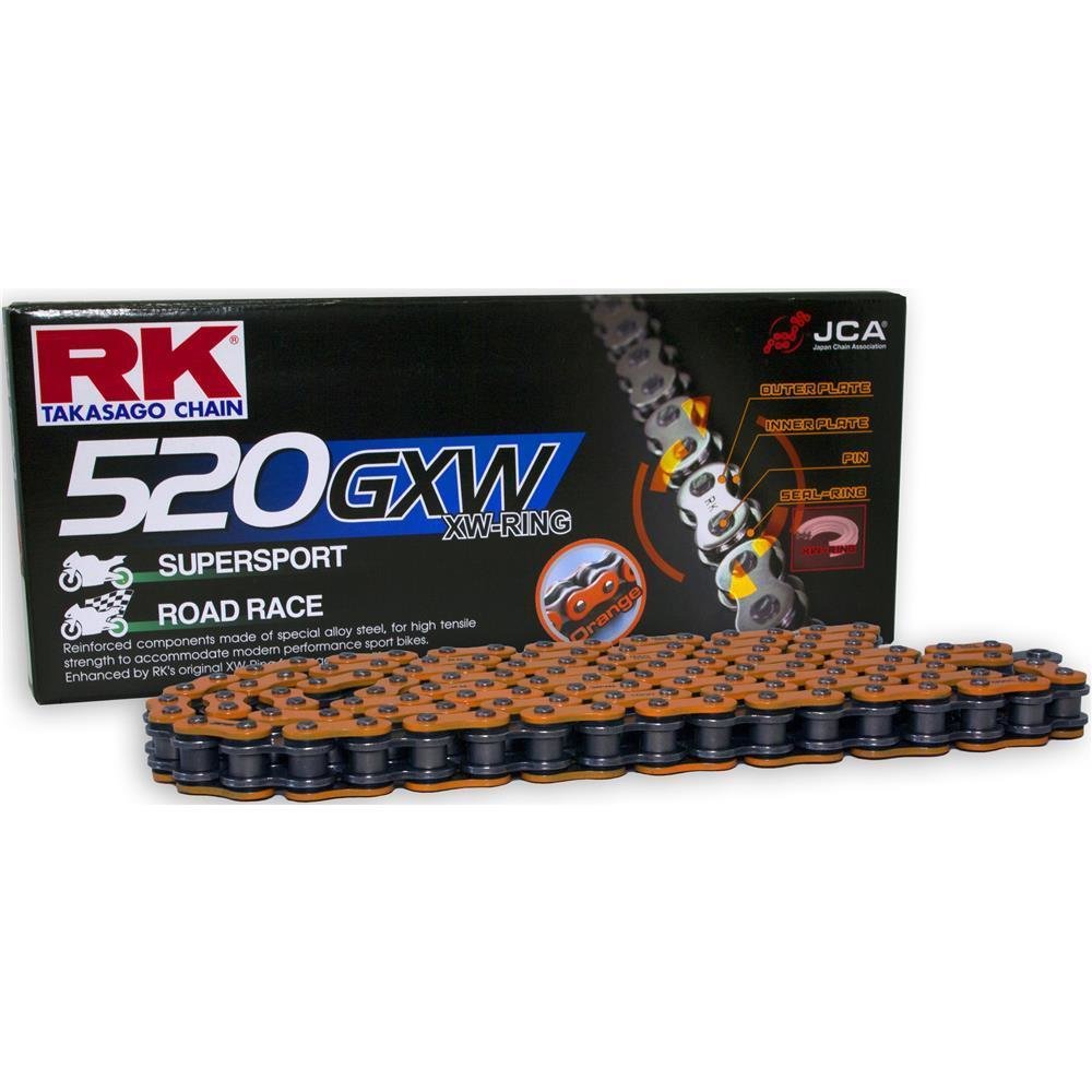 RK chain 520 GXW 116 n orange/black open