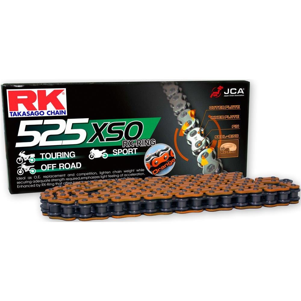 RK chain 525 Xso 118 n Orange/black open